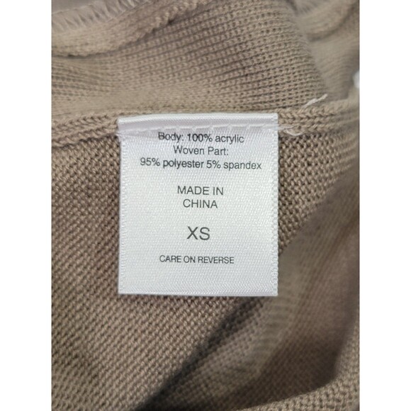 ALK Women's XS New York & Company Tan Layered Short Sleeve Cardigan Blouse Top - Picture 8 of 9